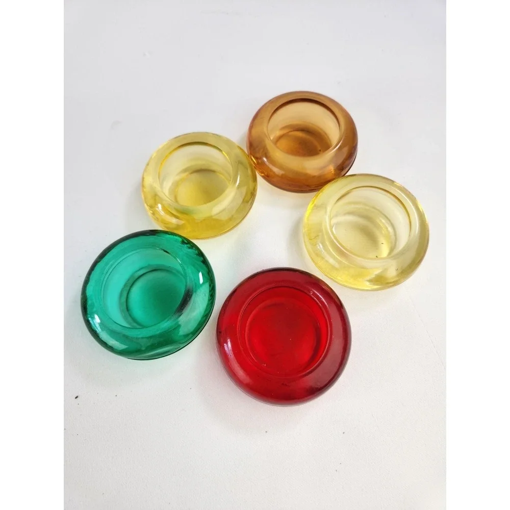 Colorful Set Glass Votive Tea Light Holders Candle Suncatcher Oil Dish Red Green